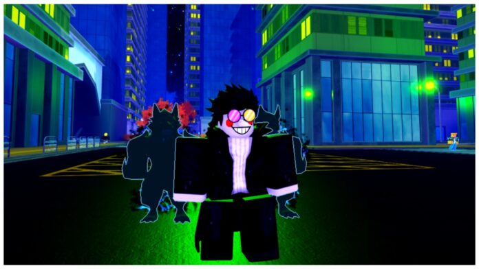 Feature image for our arise ragnarok crossover beginners guide showing a player with two shadows behind them dripped in a neon green light