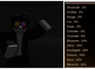 Bloodlines Clan Tier List – July 2026 Rankings! Feature image for our bloodlines clan tier list showing a player with their arm raised as they point to a list of the clans and their roll chance.