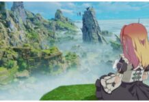 How To Reach The Blue Protocol Star Resonance Wind Core – What It Does! Feature image for our blue protocol star resonance wind core guide showing a character in a maid outfit sitting on top of a mountain overlooking a vast valley and hills in the background