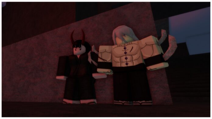 Feature image for our demonfall demons progression guide showing a player standing next to the charles npc against a red stone wall