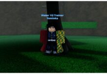 How To Get Water Breathing V2 In Weak Legacy 2 – Plus Movesets! Feature image for our how to get water breathing v2 in weak legacy 2 guide showing the water breathing b2 trainer giyu standing against a tree