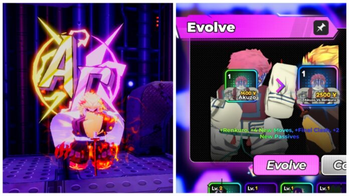 Feature image for our how to unlock anime crusaders akuzo vs renkuro unit guide showing a two-way collage with rengoku on the left and an akaza unit on the right