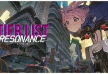 Official Release Resonance Solstice Tier List Feature image for our resonance solstice tier list showing a character with pink hair on a bike leaning forward over the front with a wide grin as a city ever expands into the background