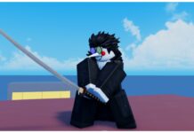 Rogue Piece Races Tier List – Pain ARC Update Rankings! Feature image for our rogue piece races tier list showing a player holding a katana on top of a red sky scraper