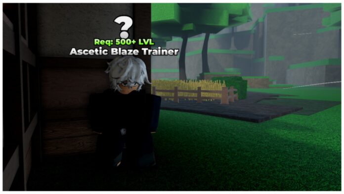 Feature image for our weak legacy 2 ascetic blaze guide showing the npc standing in a shadowy area resting against the back of the building with a wheat field visible in the background