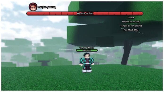 Feature image for our weak legacy 2 max level guide showing the tanjiro boss standing on top of a grassy hill with trees expanding into the background