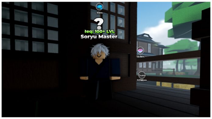 Feature image for our weak legacy 2 soryu style guide showing the soryu trainer against a wooden door of a house in a village on a clear skies day