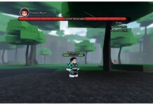 Where is Tanjiro Sun in Weak Legacy 2? – Image Map Included! Feature image for our where is tanjiro sun in weak legacy 2 showing the boss standing with a fierce expression amongst trees as he looks to the side