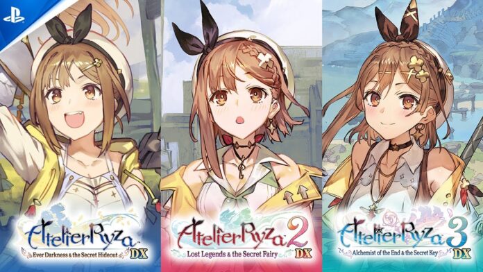 featured image for our news on Atelier Ryza Secret Trilogy. It shows thumbnails of all three games with the protagonist Ryza.