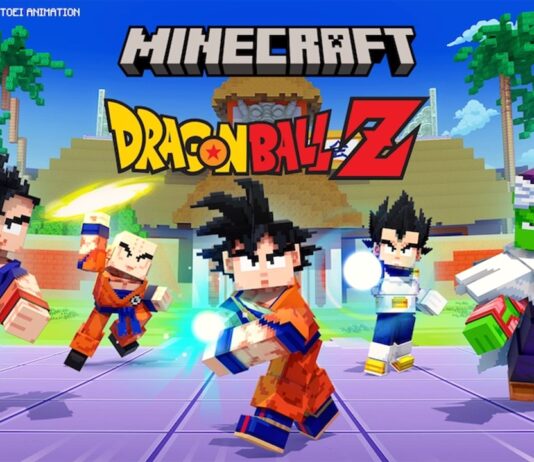 World Martial Arts Is Part of Minecraft Now, Courtesy of Dragon Ball Z DLC! featured image for our news on Minecraft Dragon Ball Z DLC. It shows five Dragon Ball Z characters in the form of Minecraft characters.