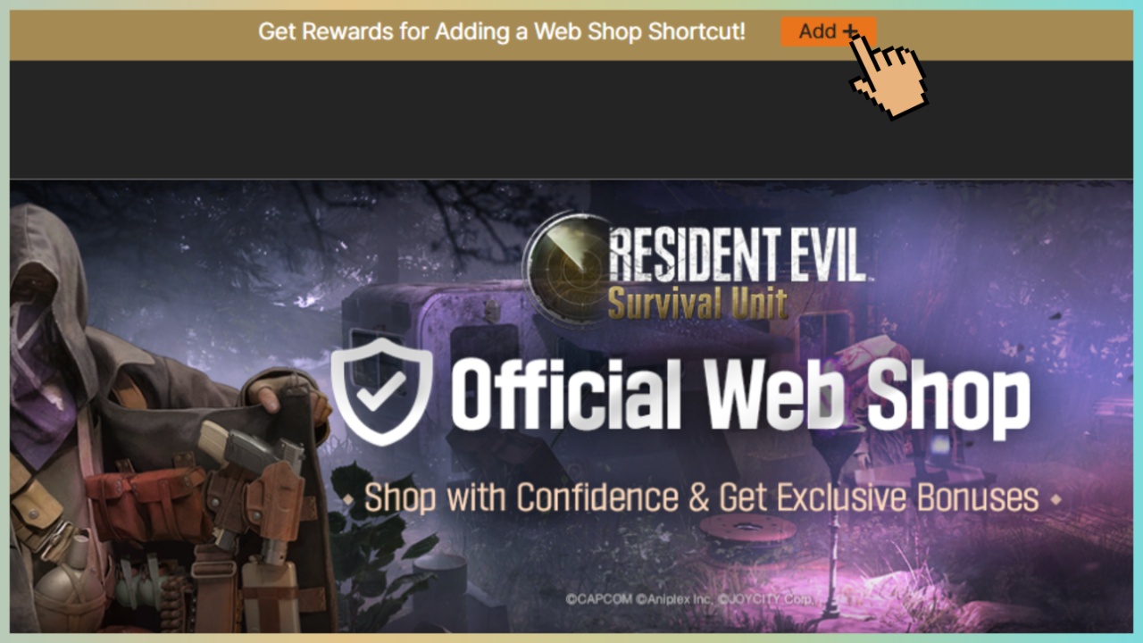 image shows the resident evil website page pointing to a reward scheme