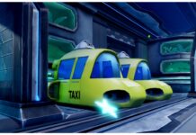 Anime Vanguards Update 9 Codes Feature image for our anime vanguards update 9 codes guide showing two flying taxis docked up in the lobby