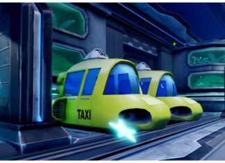 Anime Vanguards Update 9 Codes Feature image for our anime vanguards update 9 codes guide showing two flying taxis docked up in the lobby