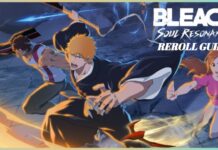 Bleach Soul Resonance Reroll Guide – Who To Prioritise! Feature image for our bleach soul resonance reroll guide showing three characters in combat positions with the game logo and reroll guide written in white on the front