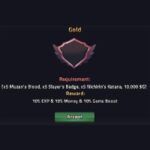 gold rank requirements showing the badge emblem and rewards