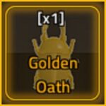 image depicts the golden oath relic, a golden beetle, inside an orange glowing box