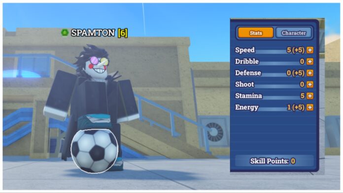 inazuma-strikers-stats Feature image for our Inazuma Strikers Stats guide showing a player wearing different items with a ball under their foot whilst looking at their stats window on the right