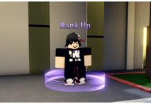 Understanding Rogue Piece Ranks: How To Rank Up and Boosts! Feature image for our rogue piece ranks guide showing the rank up npc at rogue town in front of a tall modern skyscraper. He is looking off to the side with a smile whilst wearing all black attire.