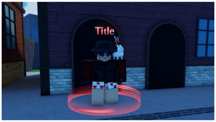 rogue-piece-titles Feature image for our rogue piece titles guide, showing the title NPC who has a gubby pet on his shoulder as he stands before a simple building. The NPC also has a unique fashion taste, with heart print boxers and a black sweater.