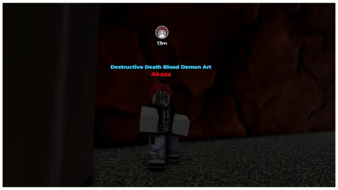 Feature image for our weak legacy 2 akaza v2 guide showing the akaza npc within the demon cave.