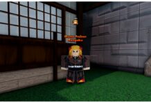 How To Master Weak Legacy 2 Flame Breathing V2 Feature image for our weak legacy 2 flame breathing v2 guide showing the rengoku trainer npc in front of a building at spawn