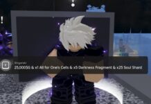 How to Obtain the Rogue Piece Shigaraki – Full Moveset Included! Feature image for our Rogue Piece Shigaraki guide showing an NPC standing in a white circle looking at the player.