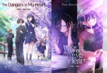 The Dangers in My Heart: The Movie Drops New Trailer and Visual featured image for our news on The Dangers in My Heart. It shows two promotional images from the manga and movie showing the protagonists.
