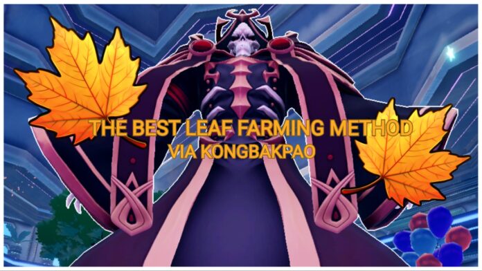 best-leaf-farming-method-in-anime-vanguards Feature image for our best leaf farming method in anime vanguards guide showing the lich king with the leaf png overtop