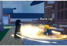 How To Rank Up in Jujutsu Zero – Complete Ascension System Guide Feature image for our how to rank up in jujutsu zero guide showing a player dressed as spamton from deltarune looking at the rank up NPC sitting on the floor