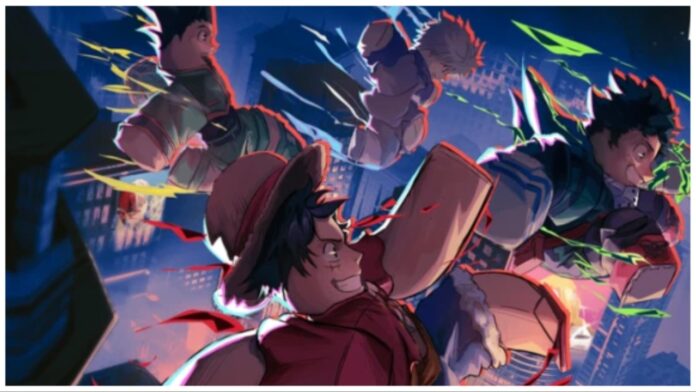 parkour-champions-style-tier-list Feature image for our parkour champions style tier list showing the cover art for the game with several anime characters smiling mid air as they parkour together
