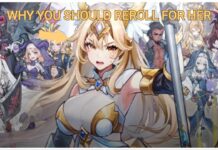 Twilight Chronicle Idle RPG Reroll Guide – Who To Prioritise Feature image for our twilight chronicle idle rpg reroll guide showing renais being pointed at with yellow text above her head saying WHY YOU SHOULD REROLL FOR HER