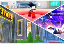 Universal Tower Defense Beginners Guide Feature image for our universal tower defense beginners guide showing a 3-way collage with the story room, the roku npc, and the summons npc.