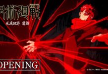 Take a Sneak Peek at Jujutsu Kaisen Season 3 Opening and Ending Videos featured image for our news on Jujutsu Kaisen Season 3 opening and ending videos. It shows the thumbnail for the opening video: a character and a broken glass.