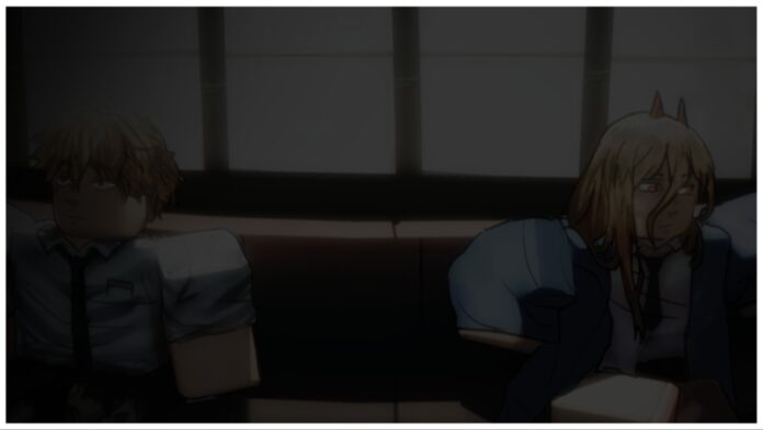 devil-hunter-fiend-tier-list Feature image for our devil hunter fiend tier list showing an illustration of denji and power sitting on a train looking away from one another. They are drawn in the blocky r15 roblox style.
