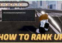 How To Rank Up in Devil Hunter – Ranks Masterlist! Feature image for our how to rank up in devil hunter guide showing a player striking downwards with their sword and the chainsaw rankings window on the left side