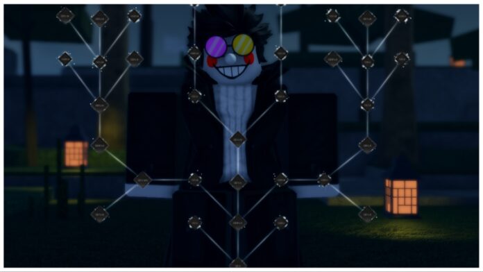 how-to-unlock-domain-expansion-in-jujutsu-zero Feature image for our how to unlock domain expansion in jujutsu zero guide showing a player behind their cursed energy skill tree which is empty