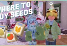 Where To Buy Seeds in Heartopia And All Seed Types – A Video Guide! Feature image for our where to buy seeds in heartopia showing a player with blanc with pngs of the seeds