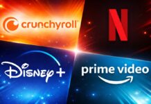 UK Government Issues New Regulatory Framework for All Streaming Platforms featured image for our news on UK new regulatory framework streaming platforms. It shows logos for Crunchyroll, Netflix, Disney+ and Amazon prime video.
