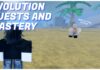 How To Evolve In Jujutsu Zero: Complete Evolution Guide – Quests and Upgrades Feature image for our how to evolve in jujutsu zero guide showing the back of a player looking at the evolve npc sitting down. On the screen in bold white text it reads EVOLUTION QUESTS AND MASTERY