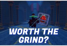 Is The Rogue Piece Crimson Heart The New Best Relic? – Obtainment and Buffs Feature image for our rogue piece crimson heart guide, showing the igris boss with the crimson heart behind him in the halls. In bold white text on the front it reads worth the grind?