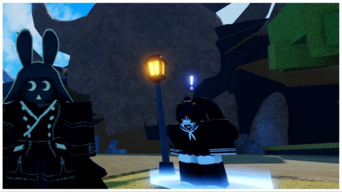 rogue-piece-demonite-fragment Feature image for our rogue piece demonite fragment guide showing a player next to the boss spawner at the new island.