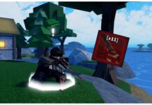 Rogue Piece Red Commander Dungeon: A Complete Retrospective feature image for our rogue piece red commander dungeon guide showing the doual dagger seller at starter island on a grassy hill near the coast. To his right is the dual dagger inventory item