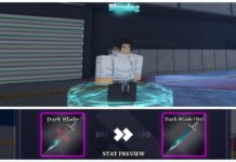Understanding Sailor Piece Blessings: Buff Your Sword and Melee Image shows a 2-way collage with the main image on top showing a roblox avatar dressed as Yuta from JJK with blue text above his head reading Blessings. Beneath him is the blessings menu with a weapon getting upgraded