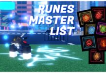 Complete Sailor Piece Runes Masterlist – ICE UPD Feature image for our sailor piece runes masterlist showing a player mid-attack performing a ground AoE quake move. Next to them in white it reads RUNES MASTER LIST and then there are PNGs of each rune on the right.