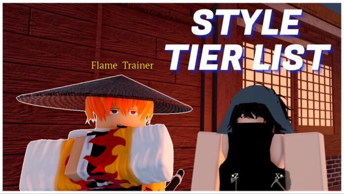Feature image for our slayerbound style tier list showing a player next to a rengoku lookalike, who is the flame trainer in this game