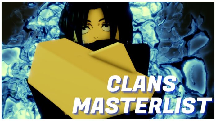 sorcerer-ascent-clans-masterlist Feature image for our sorcerer ascent clans masterlist showing the players custom character shrouded in a blue cursed energy with her hands clasped together