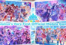 First Official Hololive Musical Game Hololive Dreams Opens Pre-Registration on Mobile featured image for our news on Hololive Dreams. It shows four pictures with the games characters celebrating in different, vibrant attires.
