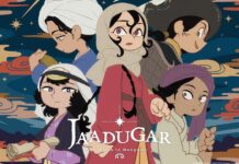Jaadugar: A Witch in Mongolia Anime Drops New Trailer with Main Cast featured image for our news on Jaadugar A Witch in Mongolia Anime trailer. It shows Sitara in a red, Persian attire, and four other characters.