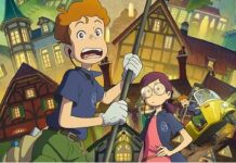 Ghibli Park Will Screen New Anime Short ‘Night in the Valley of Witches’ This Summer featured image for our news on Night in the Valley of Witches. It shows a boy with a scared expression, holding a stick. Behind him is a girl wearing glasses. She has her hands on her waist and has an annoyed expression.
