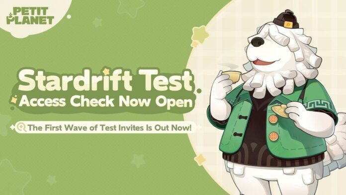 featured image for our news on Petit Planet: Stardrift Test. It shows a massive but cute bear-like creature against a green backdrop which says that the Petit Planet: Stardrift Test invites are now open.